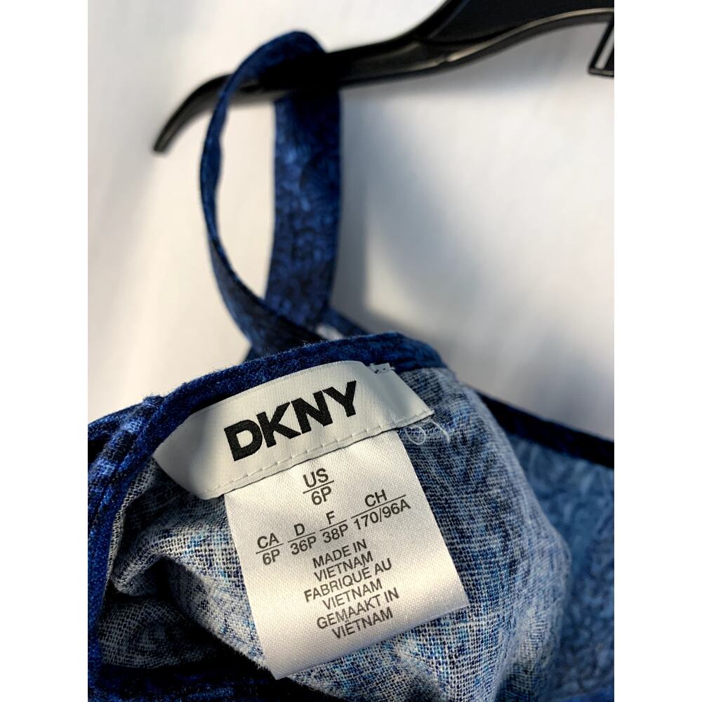 DKNY Petite Faded-Print Square-Neck Mini Shift Dress Indigo Blue – Size 6P – NWT - Picture 5 of 6